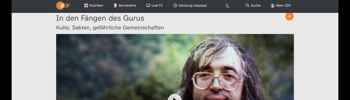 Screenshot ZDF-Mediathek mit Bild des rumänischen Gurus