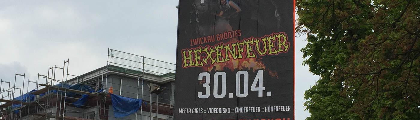 Plakat zum Hexenfeuer in Zwickau