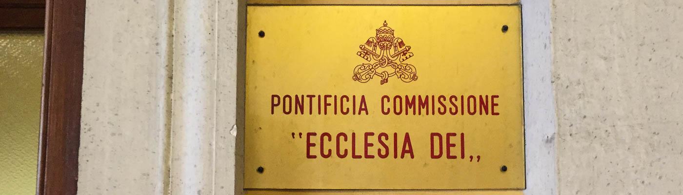 Messingschild der Kommission Ecclesia Dei