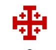 rotes fünffaches Jerusalemkreuz
